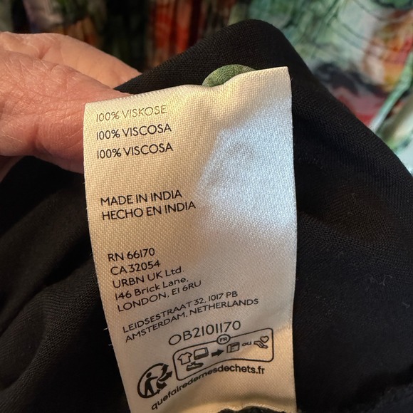 Anthropologie Abstract Watercolor Somerset Tiered Maxi Dress XL Green Orange - Picture 5 of 16